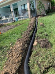 French drain and yard drainage system installation
